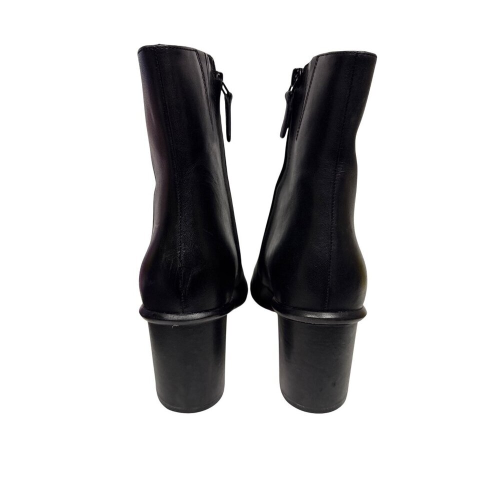Tory Burch Brooke Stamped Women's Boots Ankle Black Leather Heeled Zip Size 11 - Picture 4 of 11